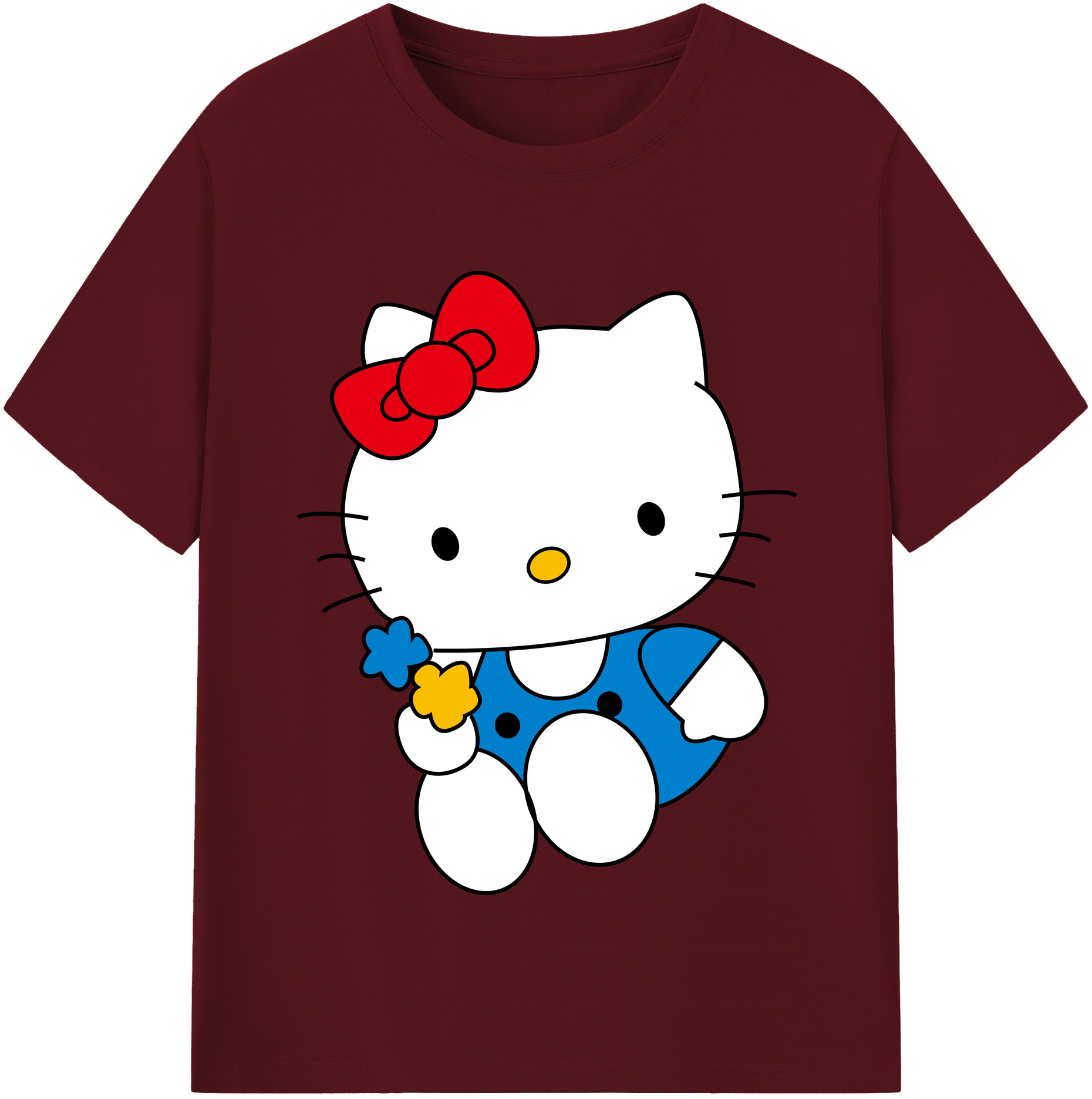 （画像用） Hello Kitty ハローキティ 綿100％半袖Tシャツ（フロントプリント）